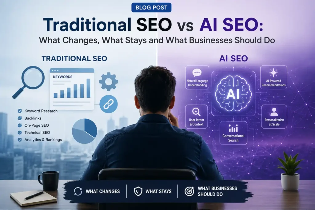 Traditional SEO vs AI SEO: What Changes, What Stays and What Businesses Should Do