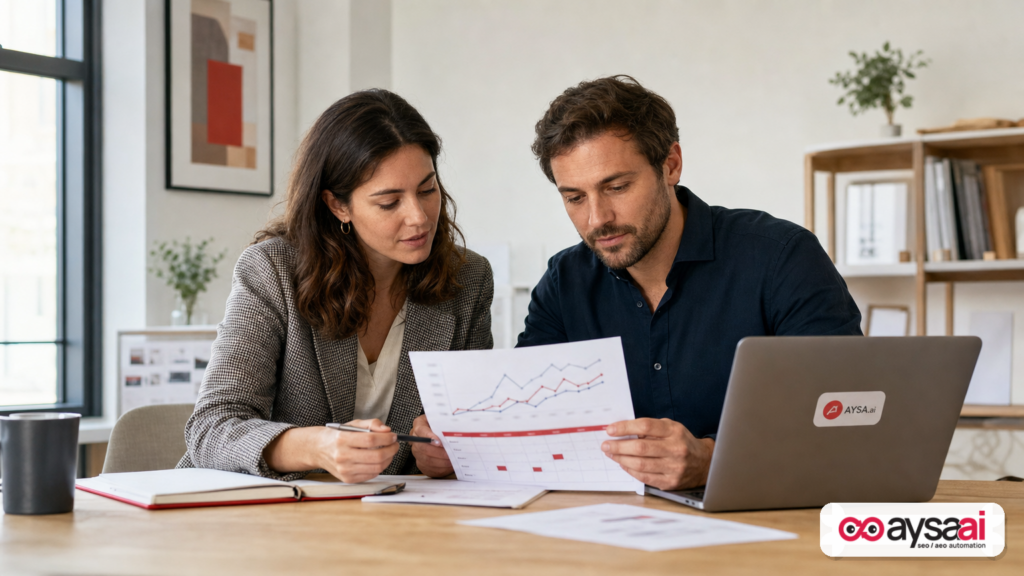 A marketing team reviewing campaign dates alongside search trend lines to estimate incremental lift.
