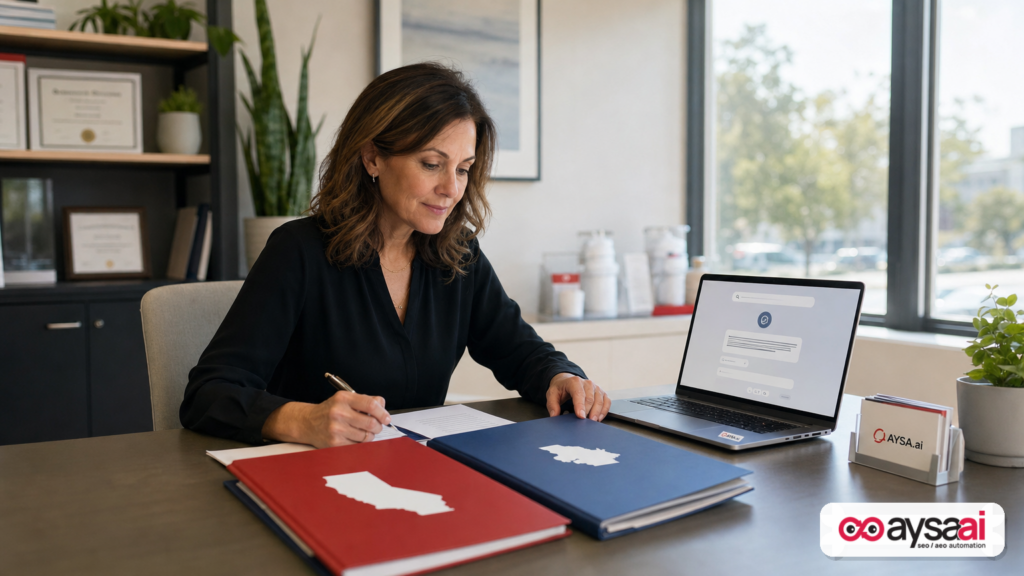 Clinic manager reviewing location-specific services to prevent incorrect AI answers.
