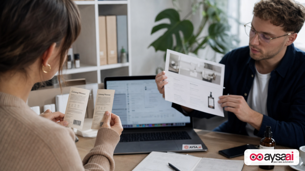 Ecommerce team comparing two similar product pages to understand canonicalization.