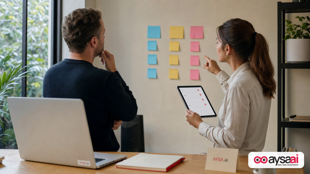 Founder and marketer mapping SEO priorities across search and AI-driven discovery channels