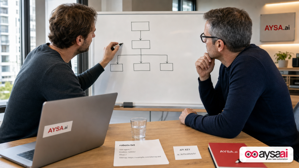 Founder and technical lead reviewing an agent access flow and site blocking risks.