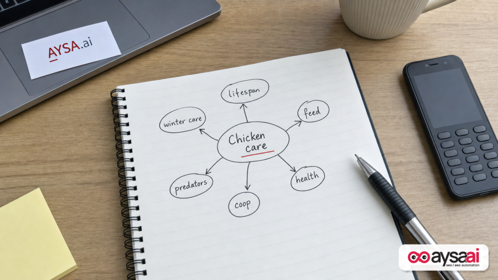 Notebook mind map showing a topic expanded into related questions and subtopics.