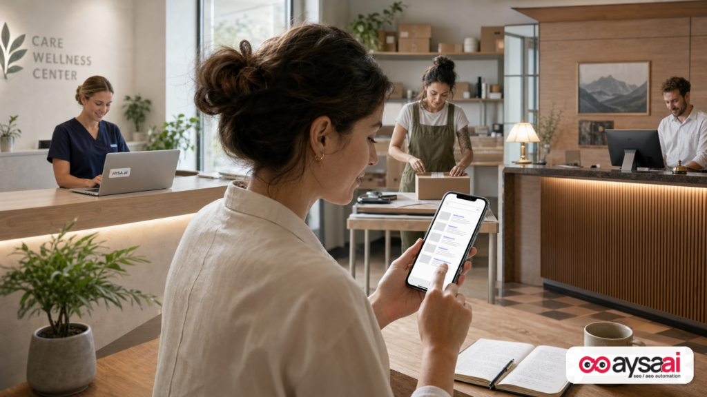 Operators from a clinic, ecommerce business, and hotel thinking about search visibility.