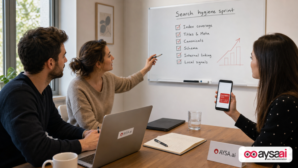 SME team planning an SEO hygiene sprint after learning about Search Central Live