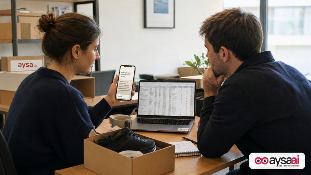 Small ecommerce team comparing AI answer mentions with analytics numbers and noticing a mismatch.