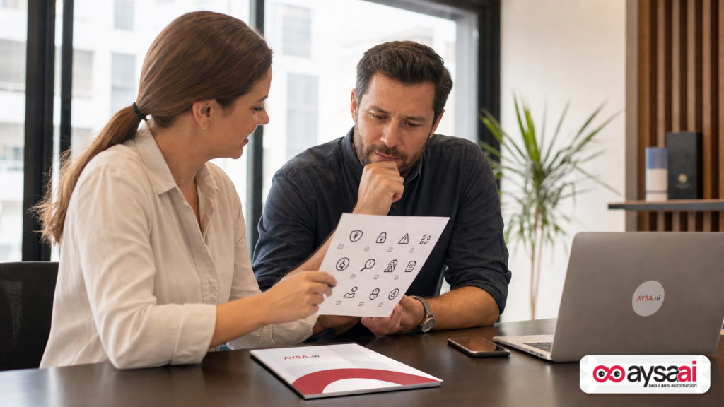 Team reviewing a brand and performance risk checklist for short-form video distribution.