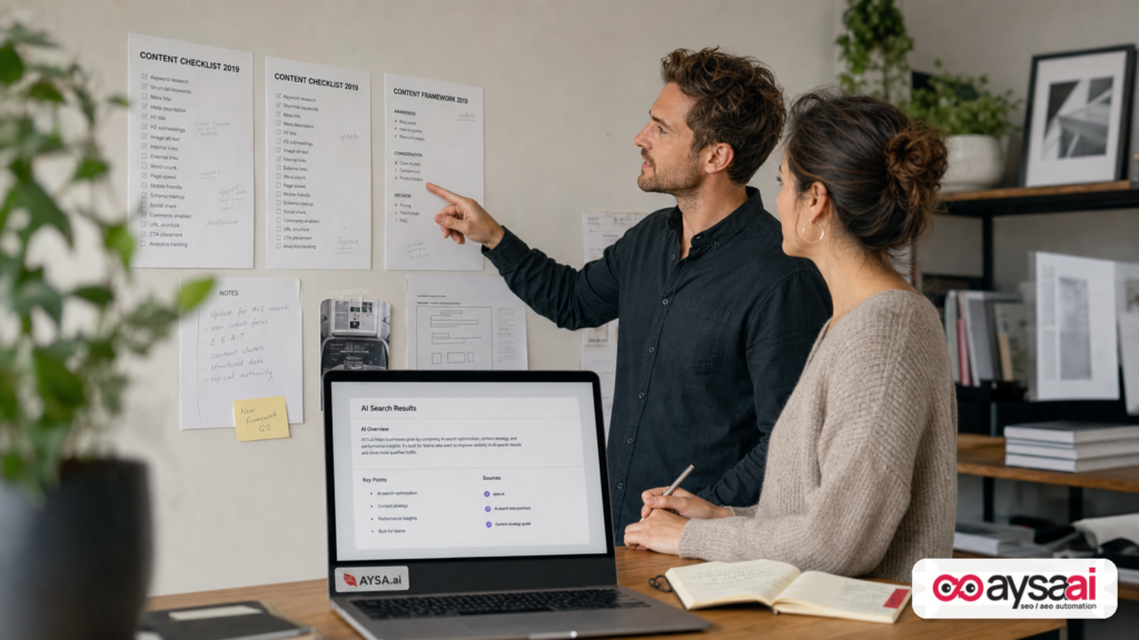 Featured image for Your 2019 Content Framework Is Costing You in 2026: How to Rebuild for AI Overviews, AI Mode & Real Buyer Intent