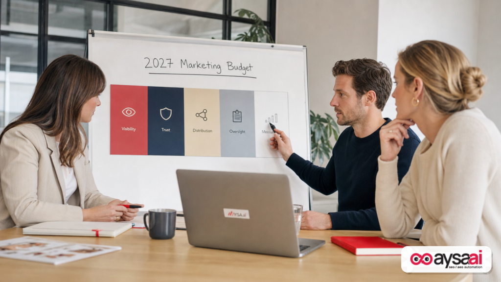 Featured image for 2027 Marketing Budgets For AI Search: Stop Funding Channels. Fund Visibility, Trust, Distribution, Oversight, And Measurement.