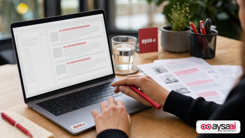 A marketer restructuring content into clear sections suitable for AI passage extraction.