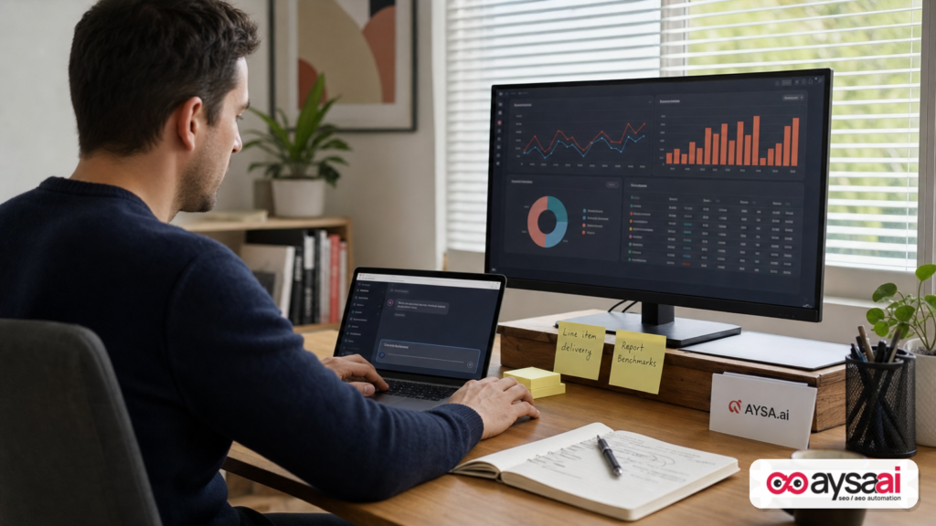Ad operations specialist using a chat-based assistant to troubleshoot ad delivery and generate reports.
