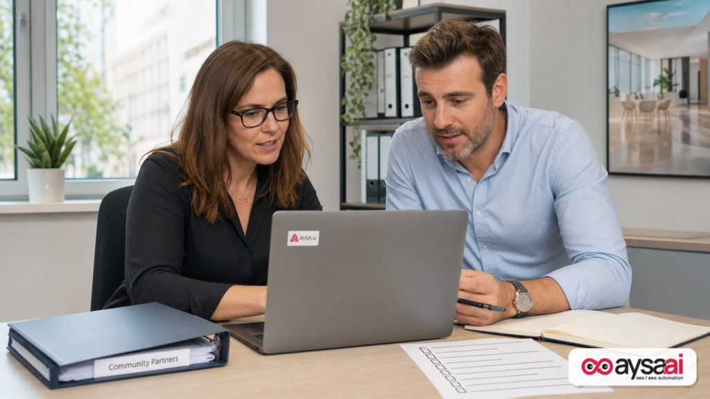 Clinic manager planning outreach and content improvements to improve AI search visibility.