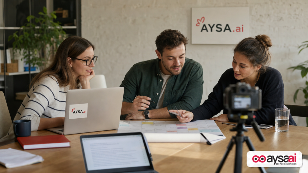 Content team planning video and social assets for discoverability across AI search.