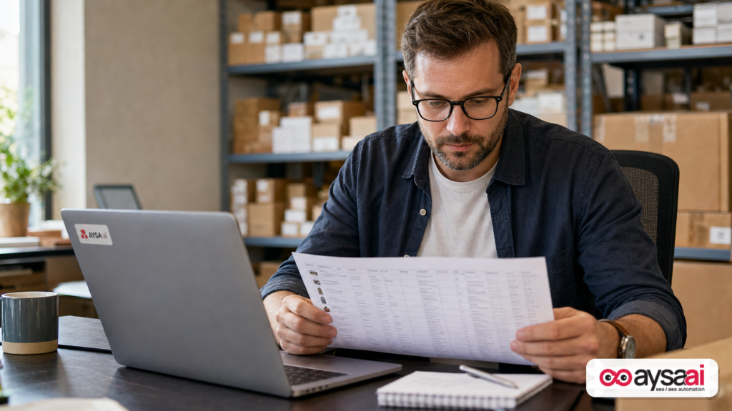 Ecommerce manager reviewing product categories and site structure to prevent products from becoming hard to find.