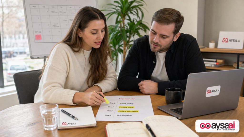 Ecommerce operator and agency specialist reviewing a four-step plan to focus Performance Max on net-new customers.