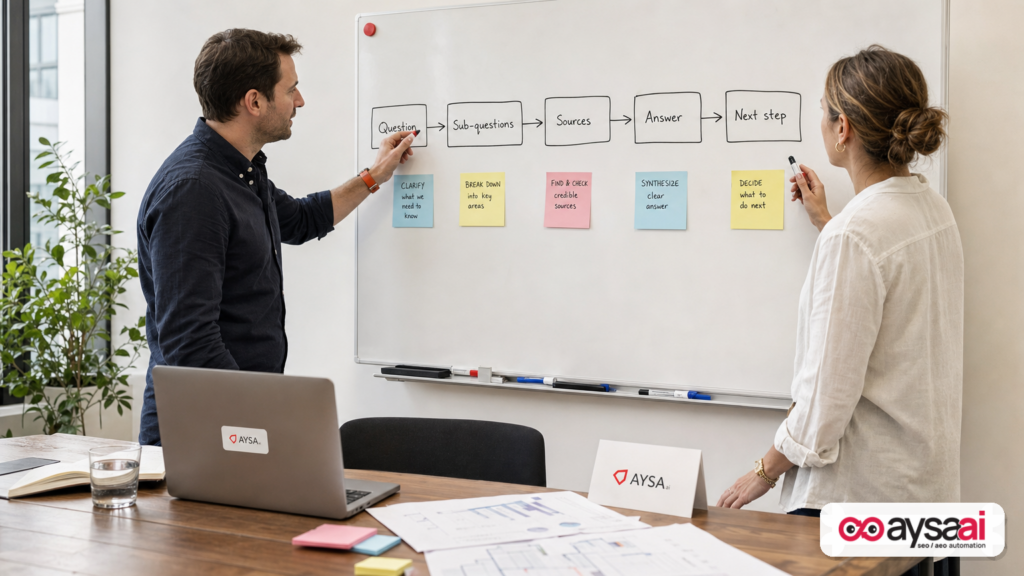 Founder and SEO lead mapping how AI search assembles answers from sub-questions and sources.