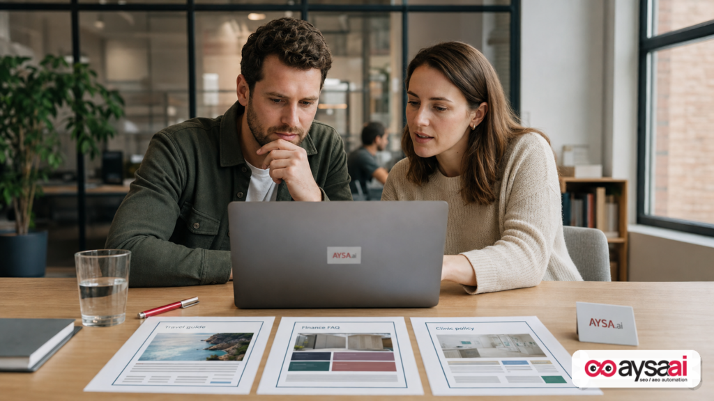 Founder and marketer reviewing content types across industries to improve AI search citations.