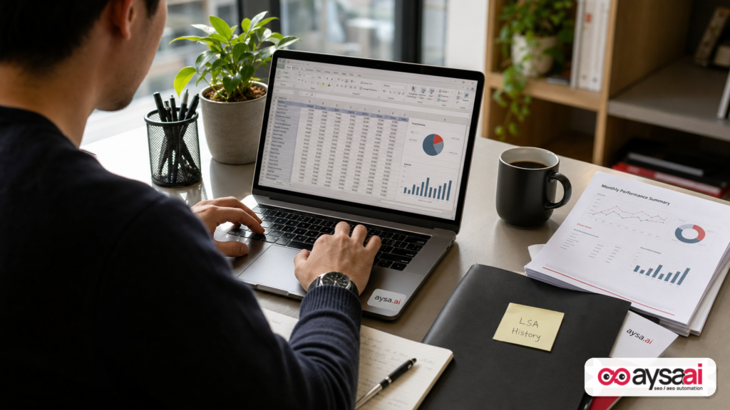 Hands preparing and saving historical performance reports into a folder before a platform migration.