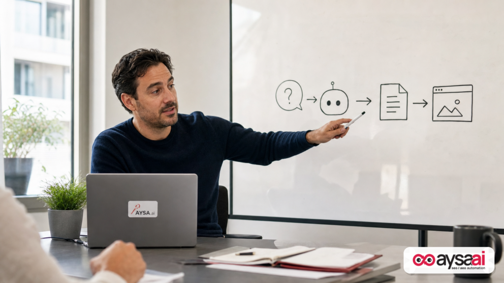 Marketer mapping how AI answers cite sources and send traffic to websites.