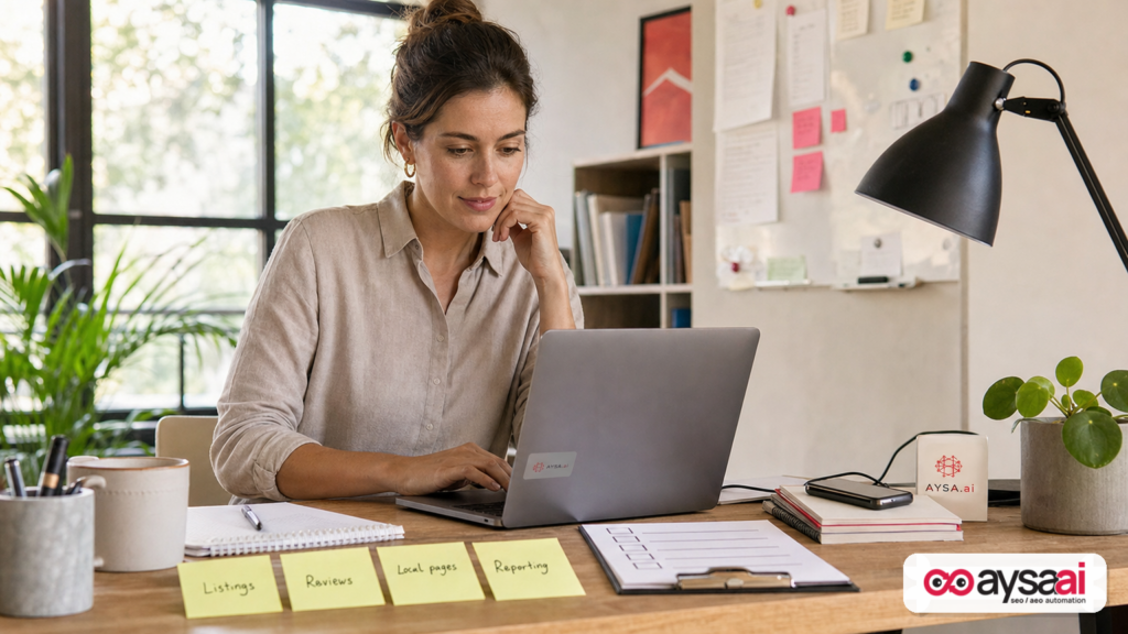 Marketing lead dealing with fragmented local marketing tasks across listings, reviews, pages, and reporting.