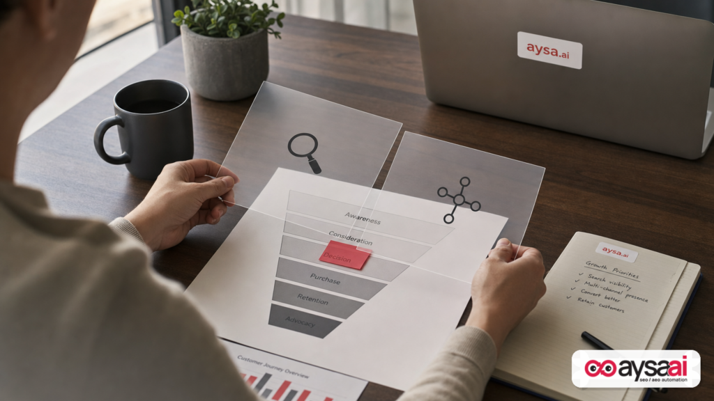 Overlapping layers representing Search and Performance Max campaigns and potential cannibalization.