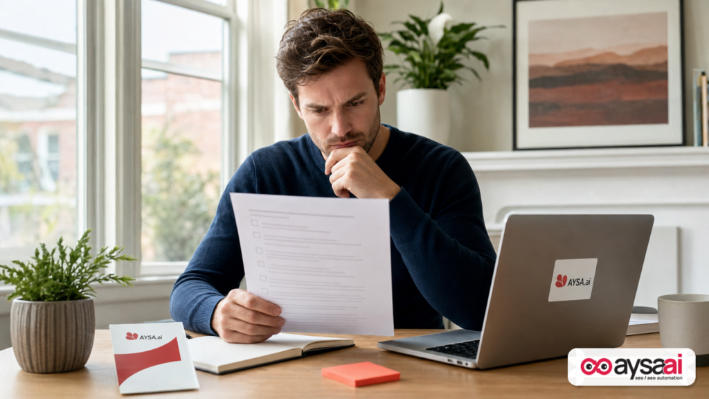 Small business owner reviewing access and security checklist for ecommerce accounts.