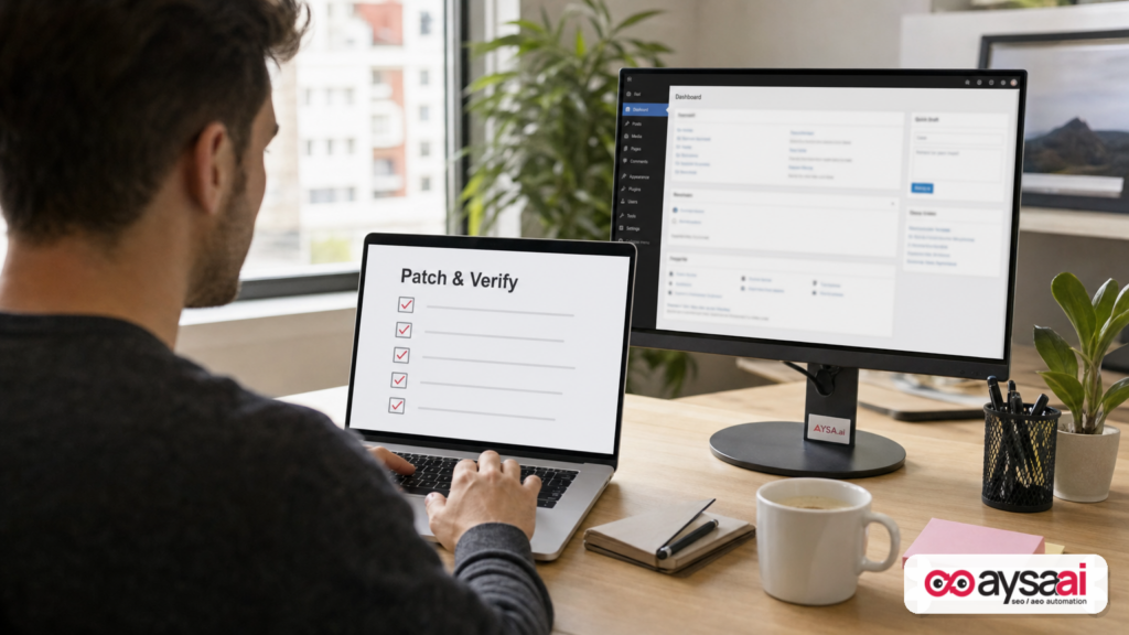 Checklist-based workflow to patch and verify WordPress plugin updates safely.
